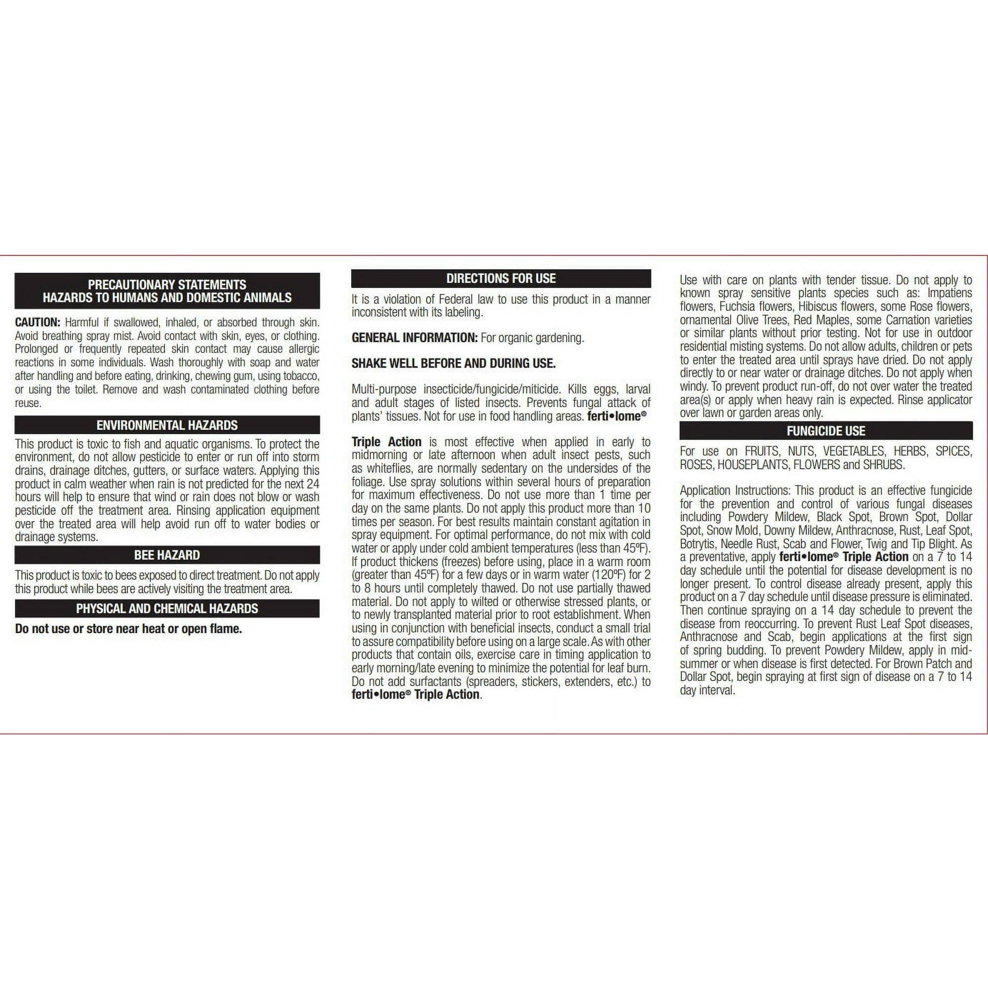 Fertilome Triple Action Insecticide, Fungicide, Miticide 32 fl oz - Image 2