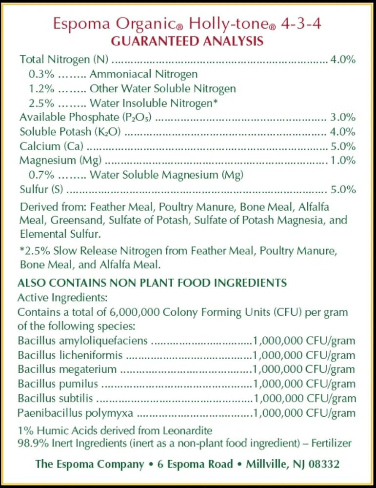Espoma Organic Holly-Tone Evergreen & Azalea Plant Food 4 lbs - Image 3
