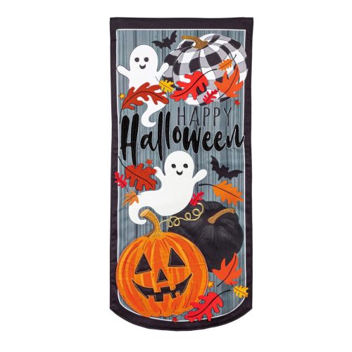 Happy Halloween Ghost Pumpkin Everlasting Impressions Textile Decor (Extra-Long)