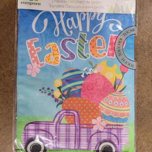 Garden Flag Easter Plaid Truck