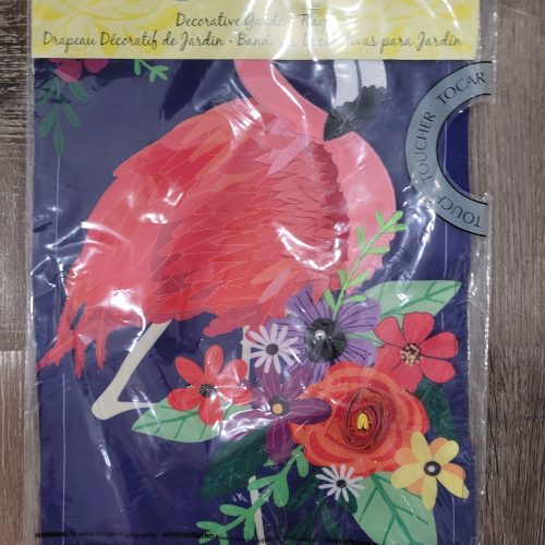 Garden Flag Floral Flamingo
