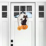 Door Decor Black Cat And Pumpkin