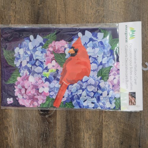 Mailbox Cover Red Cardinal And Hydrangeas