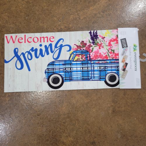 Switch Mat Welcome Spring Plaid Truck