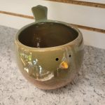 Green Chubby Bird Ceramic Planter