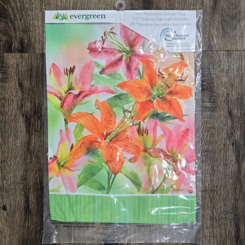 Garden Flag Lilies Suede