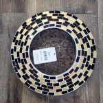 Round Mosiac Plant Caddy Brown