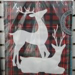 Garden Flag Plaid Reindeer Pair