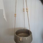 Grey Hanging Face Planter
