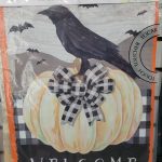 Garden Flag White Pumpkin W/ Black Crow