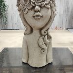 Planter Girl with Crown of Flowers