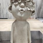 Planter Boy with Crown of Flowers