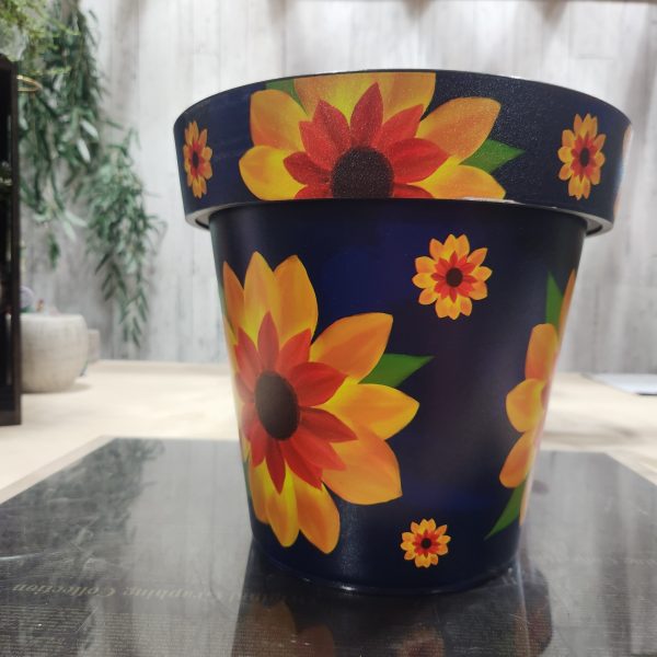 12″ Zest Pot Sunflower Planter