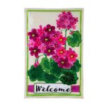 Pink Geranium Welcome Everlasting Impressions Textile Decor