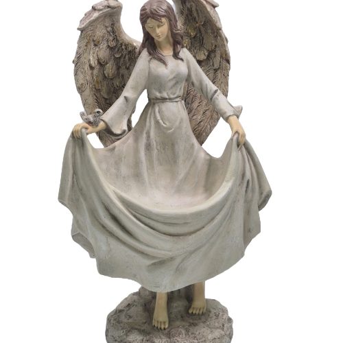 Bird Feeder Angel Statue 14.25″