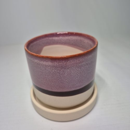 Minute Burgandy 3″ Pot With Saucer