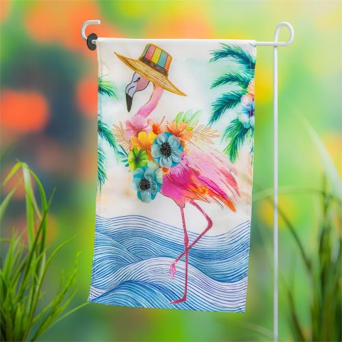 Garden Flag Palm Beach Floral Flamingo