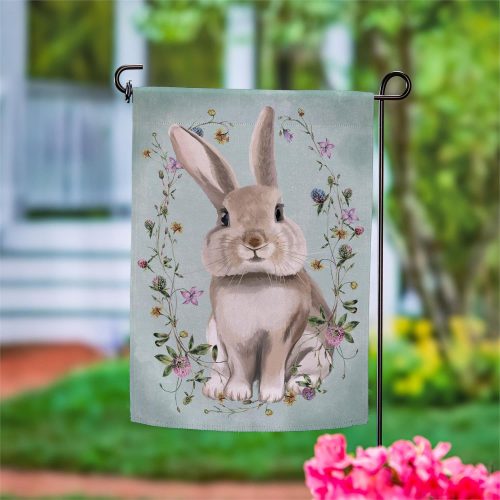 Garden Flag Vintage Floral Hare Bunny