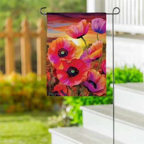 Garden Flag Poppy Sunset