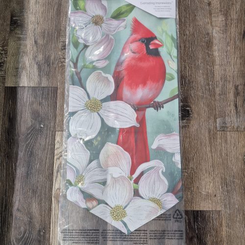 Garden Flag Cardinal & Dogwoods Suede