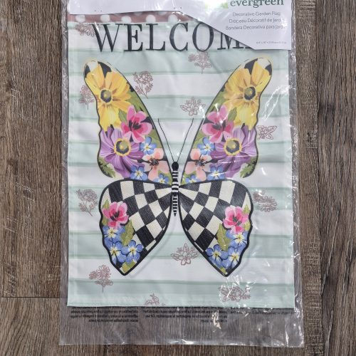 Garden Flag Courtly Check Butterfly