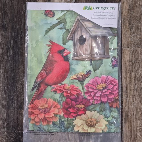 Garden Flag Spring Cardinal Time Suede